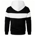 thumbnail image 5 of qafoshin Mens Color Block Hoodies Fashion Long Sleeve Hooded Sweatshirts Fall Winter Casual Loose Pullover Tops with Pocket, 5 of 6