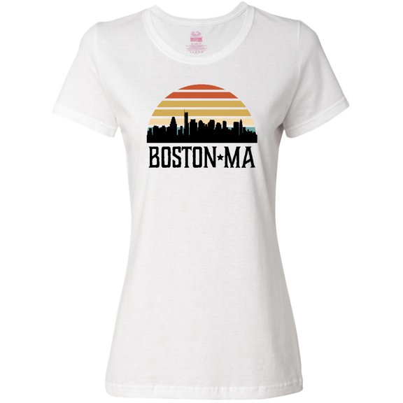 Inktastic Boston Massachusetts Skyline Sunset Women's T-Shirt