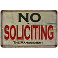 thumbnail image 1 of Rusty No Soliciting Vintage Look Chic 8 x 12 Matte Finish Metal 108120020021, 1 of 1