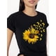 thumbnail image 1 of Camiseta con estampado de mariposas y girasoles, manga corta informal para primavera y verano, ideal para mujer, para adultos, hombres, mujeres, adolescentes, jóvenes y deportes., 1 of 7