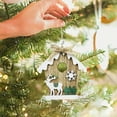 thumbnail image 4 of C Wooden Christmas Tree Ornament With Santa Snowman Reindeer, Handcrafted Hanging Decor For Holiday Tree, 4 of 6