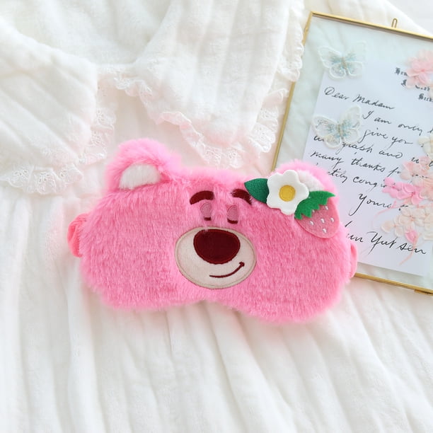 Máscara de ojos opaca con dibujo animado de Stitch y fresa, divertida máscara para dormir la siesta de Stitch, linda máscara para ojos de Lilo y Stitch