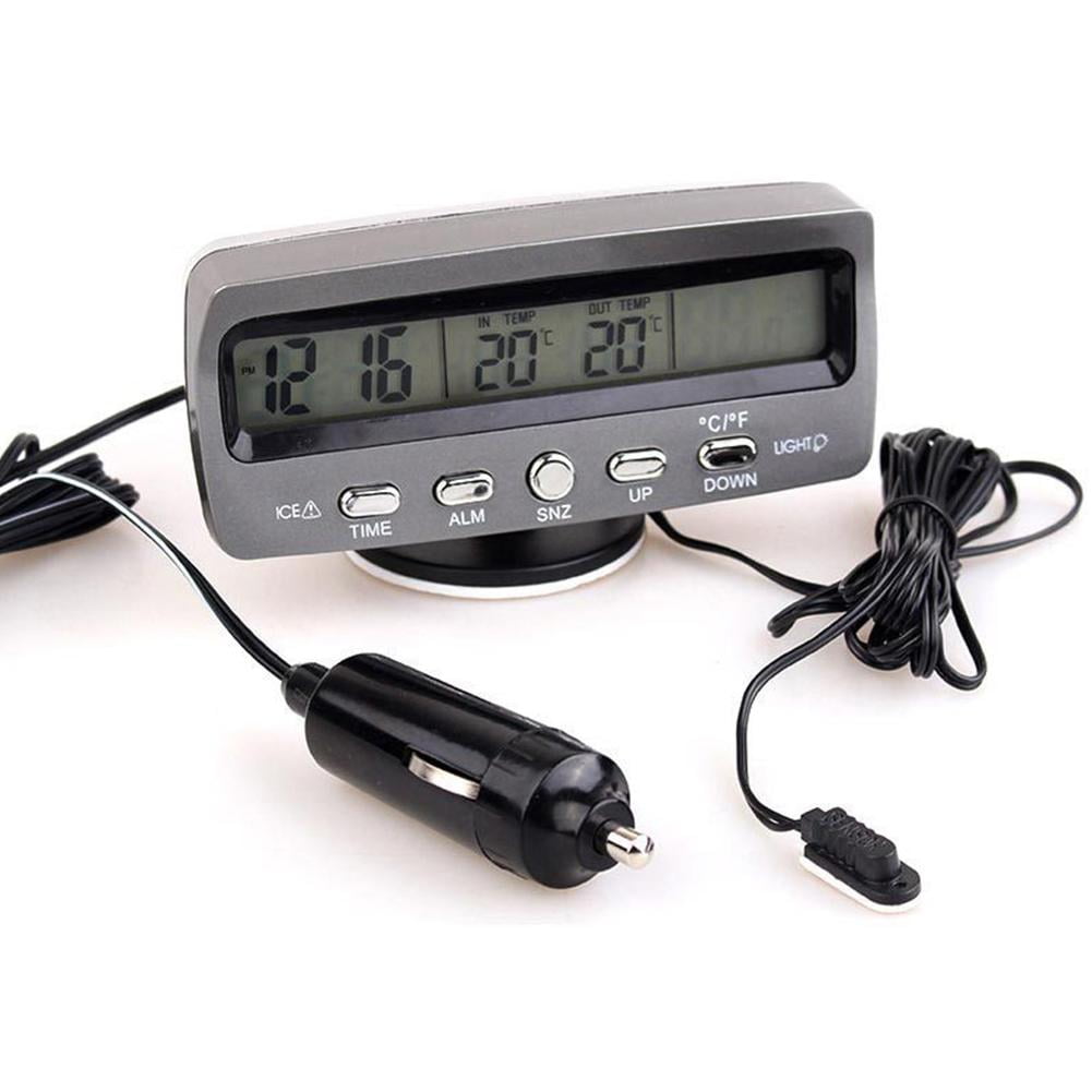 Details about   Voltmeter Thermometer  3-in-1 Car Alarm Clock LCD Screen 