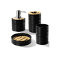 thumbnail image 1 of Juego De Accesorios Baño 4 Pzs Dispensador Bambú Y Plástico Xtellar Negro, 1 of 4