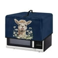 thumbnail image 7 of TSOVTHRID Alpaca Daisy Navy Blue Print Microwave Oven Dust Cover Oil-Proof Microwave Oven Cloth Cover Universal Case Protections Protector with Handle, 18.25"W x 14.5"D x 11"H, S, 7 of 7