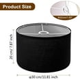 thumbnail image 2 of Drum Lampshades, Kvago Linen Lamp Shade, E27 Light Cover Replacement for Chandeliers Table Floor Lamp Kitchen Light Fixtures (Black, 11.81''Top x 11.81'' Bottom x 7.87'' High), 2 of 9