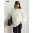 thumbnail image 4 of Amii Minimalist 2024 Suéteres de Navidad de Invierno para Mujer Jersey de Cuello Redondo Jersey Suelto de Manga Larga Top de Punto Suave Ropa 12424099, 4 of 5