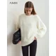 thumbnail image 4 of Amii Minimalist 2024 Suéteres de Navidad de Invierno para Mujer Jersey de Cuello Redondo Jersey Suelto de Manga Larga Top de Punto Suave Ropa 12424099, 4 of 5