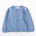 thumbnail image 2 of Cdudpw Girls Cardigan Sweater Toddler Kids Long Sleeve Button Knit Shrug Cropped Cover Up Jacket Tops(M243-Sky Blue), 2 of 5