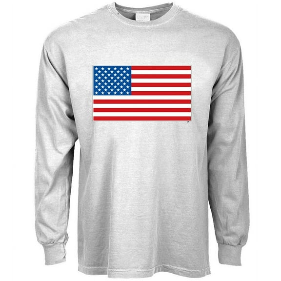 American Flag Patriotic 4th July T-shirt Long Sleeve Mens