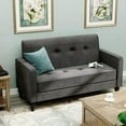thumbnail image 4 of ALISH Small Sofa Couch, Upholstered Loveseat Sofa Armed Love Seat couches ButtonTufed Small Couches for Small Spaces Two-Seater Loveseats for Living Room, Bedroom, Gray, 4 of 14