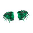 thumbnail image 2 of Chal de plumas artificiales, estilo gótico, con capas de plumas, para el hombro Verde, 2 of 9