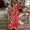 Red#3, variant on Viikei Dresses for Women Plus Size,Ladies' Fashion Print Round Neck Dress Yellow S