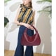 thumbnail image 4 of Bolso Hobo de cuero para mujer, bolso de hombro con asa superior, bolso de mano tejido de gran capacidad, bolso suave para axila, 4 of 4