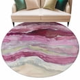 thumbnail image 2 of Pink Coastal Round Area Rug 7 FT, Non Slip Living Room Area Carpet, Summer Beach Nautical Abstract Art Washable Soft Circular Rug Non-Shedding Floor Carpet for Bedside Office Play Room Classroom, 2 of 9