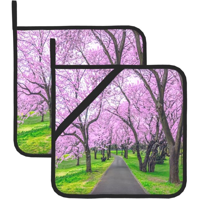 Faty-T Star Tree at Night Pot Holders Set of 2,Oven Hot Pads for Kitchen Heat Resistant Washable Potholder for Kitchen Baking