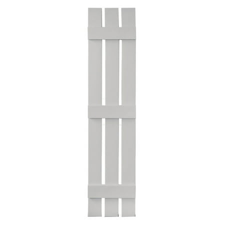 Builders Edge 12W in. Open Board-N-Batten Wood Grain Vinyl Shutters