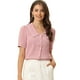thumbnail image 1 of Blusa De Chifón Con Botones De Manga Corta Y Cuello Peter Pan Para Mujer Rosa S, 1 of 5