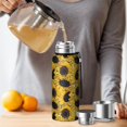 thumbnail image 4 of 20 Oz Sunflower Coffee Tumbler Double Wall Insulated Stainless Steel Water Bottle | Metal Reusable Thermoses Flask with Cup Cap | Leak & Sweat Proof with Anti-Dust Lid, 4 of 7