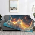 thumbnail image 2 of Fotbe Starry Sky Constellation Cat Manta de Franela con Estampado, Manta Ultrasuave para Cama, Sofá, Auto, Hipoalergénica y Antibolitas-50"x40", 2 of 6