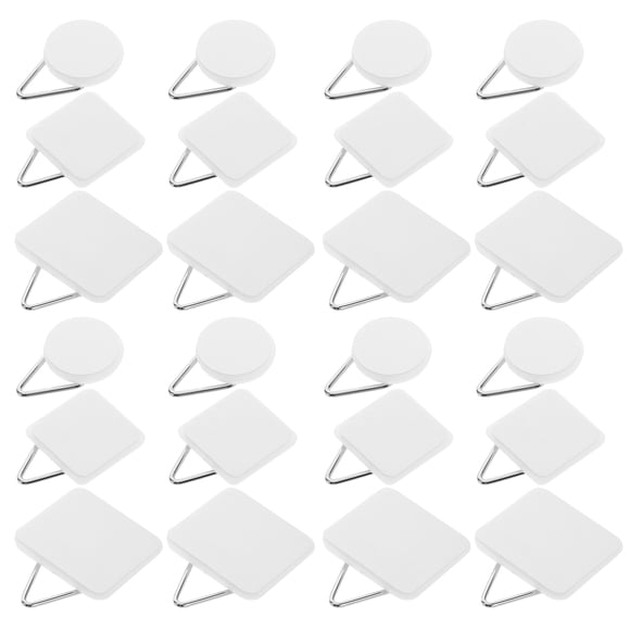 30pcs Plastic Plate Hangers Adhesive Square and Round Hooks Wall Hooks for Hanging Pictures Mirrors Clocks Sticky Hangers