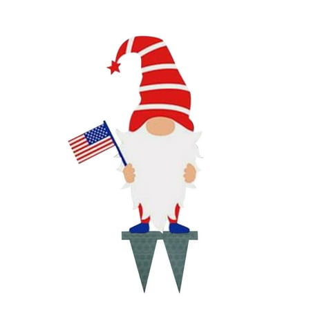 

EJWQWQE American Independence Day Gnomes Garden Inserting Cards Garden Welcome Inserting