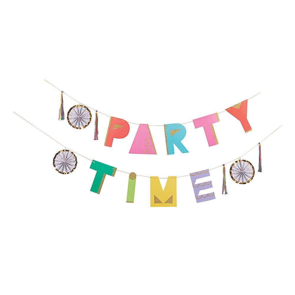Party Time Banner Party Decor 1 Piece