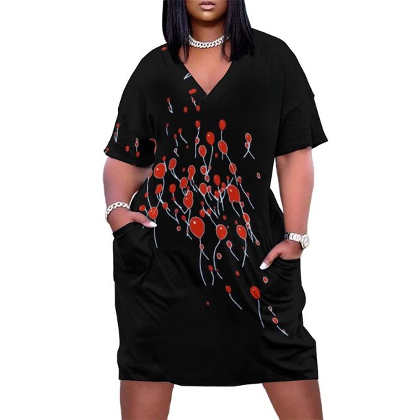 Vestido holgado con bolsillo para mujer ropa elegante 99 Luftballoons