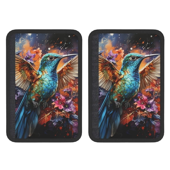 Hummingbird Galaxy Art Seat Belt Shoulder Pad 2-Pack Soft Car Seatbelt Cover Adjustable Strap Breathable Comfort Pad