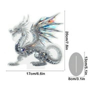 cpengpj 2D Acrylic Bohemian Style Clear Crystal Dragon Figurine Collectibles Art Glass Animal Ornament Decoration for Office Table Home Bedroom