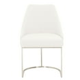 thumbnail image 6 of BenJara Velvet upholstered Dining Chair With Steel Feet, Silver And White, Set Of Two, 6 of 6