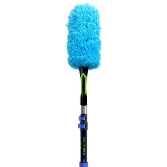 EVERSPROUT 5-to-14 Foot Flexible Microfiber Feather Duster and Extension Pole Combo (20 Foot Reach) | Lightweight, High-Grade Aluminum, 3-Stage Telescopic Pole | Extra Long 24-inch Feather Duster
