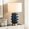 thumbnail image 3 of Farrington 26" Tall Ceramic Table Lamp with Fabric Shade in Matte Navy/White, 3 of 8