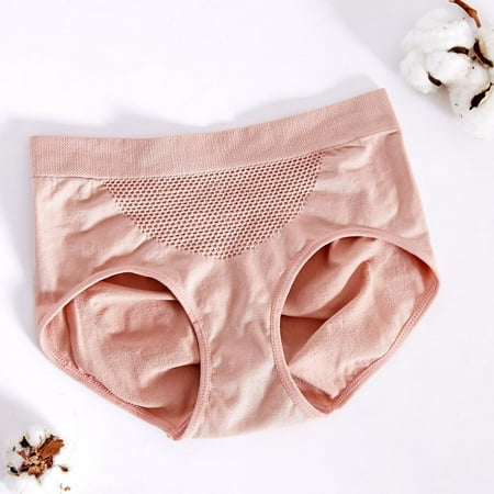 

Quealent Womens Boxers Womens Mid High Waist Lace Panties Sexy Transparent Seamless Large Size Hip Lift Briefs Pink One Size