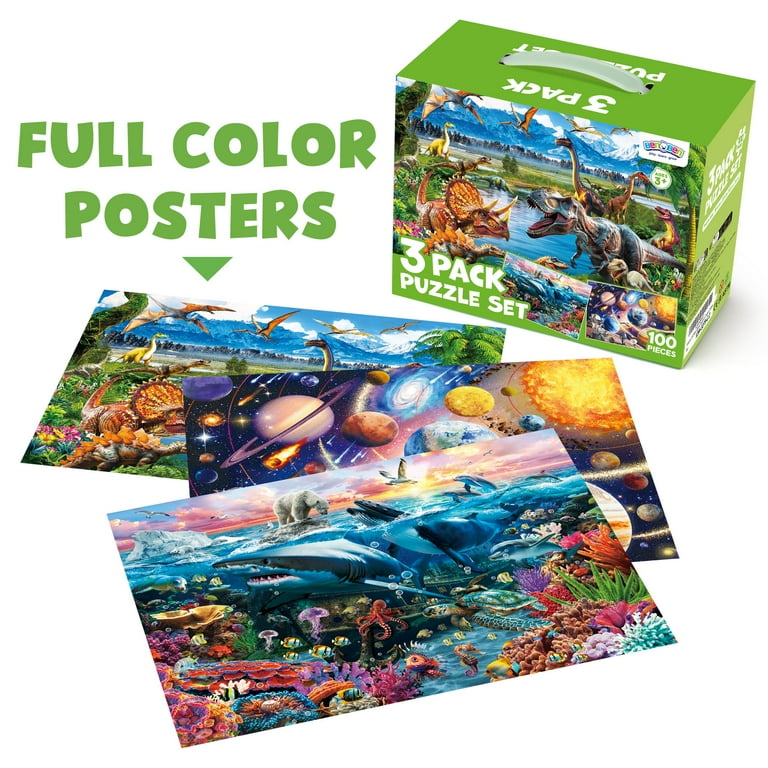 BenBen Kids 100 Piece Puzzle Set, 3 Pack photo 6
