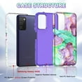 thumbnail image 7 of Casetego for Samsung Galaxy A03S Case,Marble Pattern Heavy Duty Shockproof Full Body Rugged Protective Women Girl Cover for Galaxy A03S,Purple Green, 7 of 7