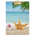 thumbnail image 1 of FMSHPON Palm Leaf Starfish Summer Beach Clipboard Hardboard Wood Nursing Clip Board and Pull for Standard A4 Letter 13x9 inches, 1 of 7
