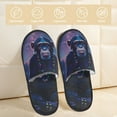 thumbnail image 2 of Sigee Starry Sky Meditating Chimpanzees for Cozy Furry Slippers Super Soft Indoor and Outdoor Use, Non-Slip Sole Slip On House Slippers-Large, 2 of 8