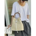 thumbnail image 2 of JUYGO Straw Hobo Bag for Women Woven Shoulder Crossbody Bag Bucket Handbag Totes Summer Purse Bamboo Handle, 2 of 5