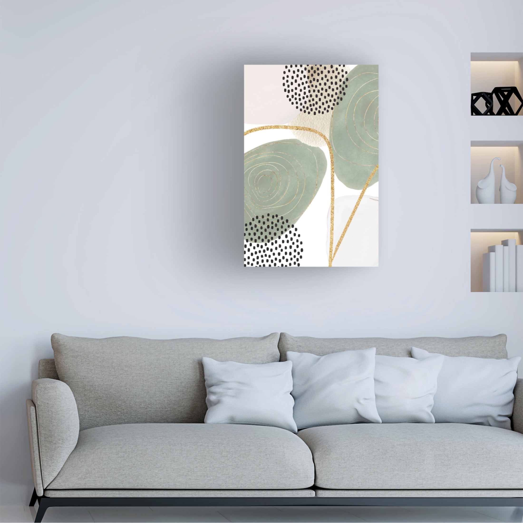 Trademark Fine Art Sally Ann Moss Calm green  4 Canvas Wall Art