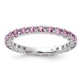 thumbnail image 4 of Auriga Fine Jewelry 925 Sterling Silver Created Pink Sapphire Stackable Ring for Women Size- 5, 4 of 6