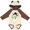 Natural & Brown w Ears, variant on Inktastic Christmas Snowman in Top Hat with Candy Cane Boys or Girls Long Sleeve Baby Bodysuit