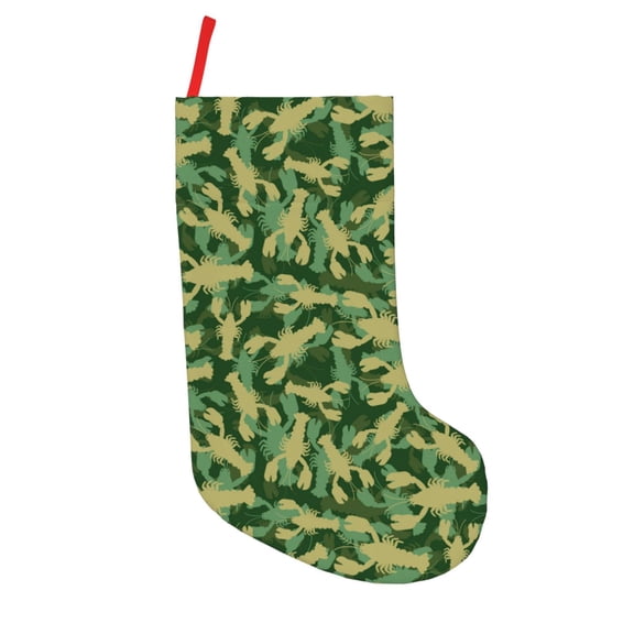 Picia Crayfish Army for 18in Christmas Stockings, Xmas Stocking for Kids, Holiday and Family Stocking for Fireplace or Party Decoration