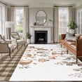 thumbnail image 3 of 5x8 Washable Area Rug, Forest Animal Non-Slip Large Rectangle Rug for Living Room Dining Room, Brown Deer Bear Hedgehog Bird Butterfly Eucalyptus Leaves Plaid Indoor Floor Mat for Home Decor, 3 of 9