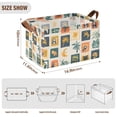 thumbnail image 7 of Yayeee Foldable Storage Basket for Shelves with Handles Waterproof Cloth Bins, Beige Playful Stamp, 7 of 7