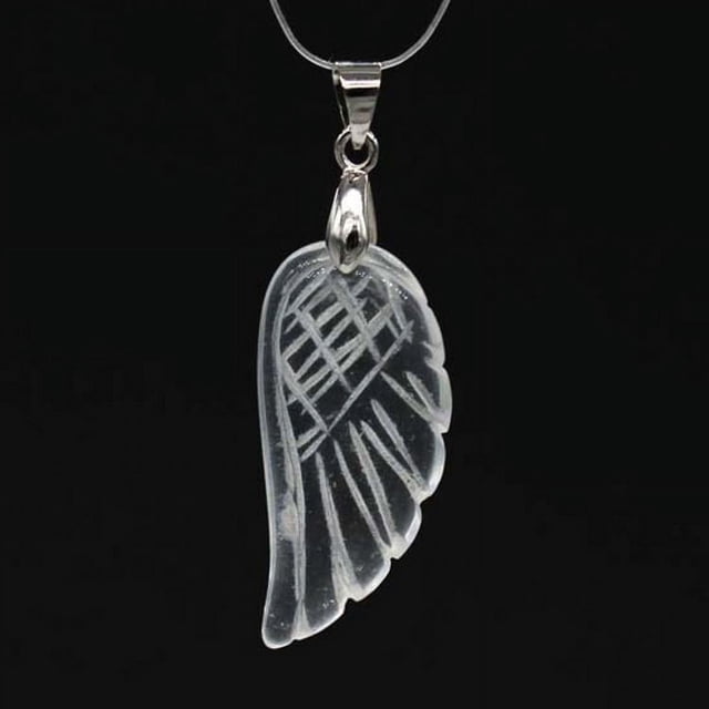 Colgante de alas de ángel de cristal natural europeo y americano Colgante de alas de ángel talladas Colgante de collar de mujer de moda