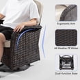 thumbnail image 4 of MeetLeisure 3-Piece Wicker Outdoor Conversation Set, Including 2 Swivel Rocking Chairs and 1 Wicker Side Table (Brown/Beige), 4 of 11