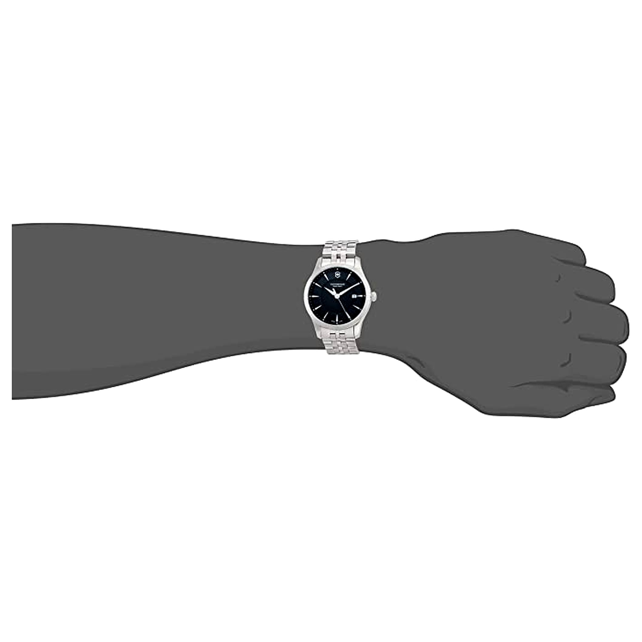 Victorinox Men's 241801 Alliance Watch Silver 40mm Black Dial