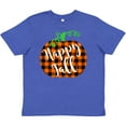thumbnail image 3 of Inktastic Happy Fall Plaid Pumpkin Youth T-Shirt, 3 of 5