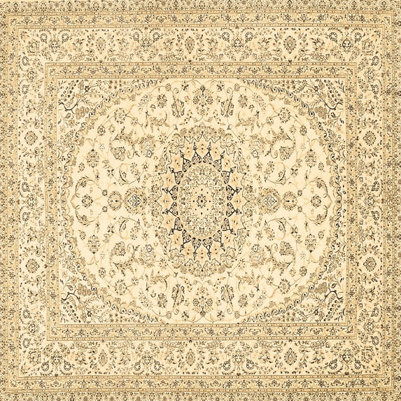 Ahgly Company Indoor Square Medallion Brown Traditional Area Rugs, 6' Square